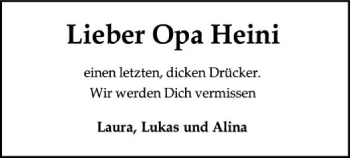 Traueranzeige von Heini  von SYK