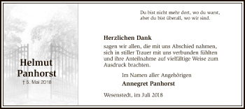 Traueranzeige von Helmut Panhorst von SYK