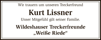 Traueranzeige von Kurt Lissner von SYK