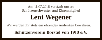 Traueranzeige von Leni Wegener von SYK