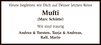 Traueranzeige von Marc Schütte von SYK