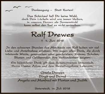 Traueranzeige von Ralf Drewes von SYK