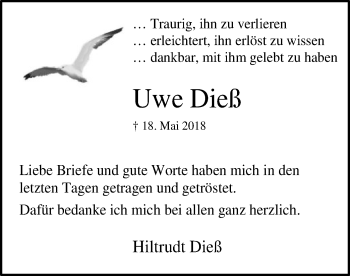 Traueranzeige von Uwe Dieß von SYK