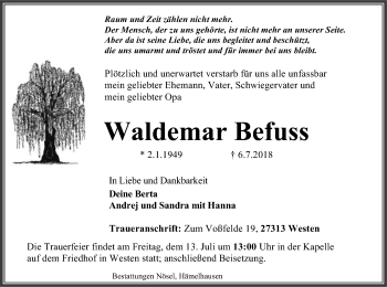 Traueranzeige von Waldemar Befuss von SYK