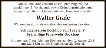 Traueranzeige von Walter Grafe von SYK