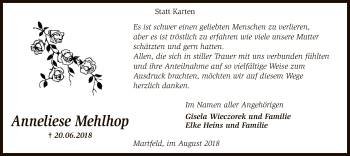 Traueranzeige von Anneliese Mehlhop von SYK