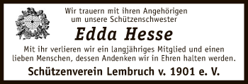 Traueranzeige von Edda Hesse von SYK