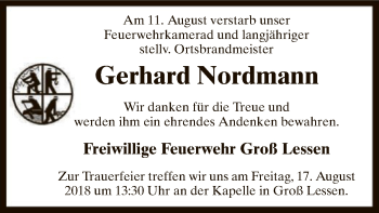 Traueranzeige von Gerhard Nordmann von SYK