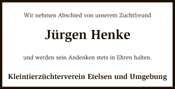 Traueranzeige von Jürgen Henke von SYK