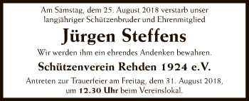 Traueranzeige von Jürgen Steffens von SYK