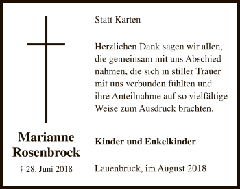 Traueranzeige von Marianne Rosenbrock von SYK