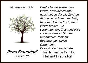 Traueranzeige von Petra Fraundorf von SYK