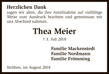 Traueranzeige von Thea Meier von SYK