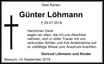 Traueranzeige von Günter Löhmann von SYK