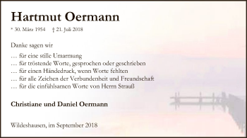 Traueranzeige von Hartmut Oermann von SYK