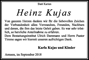 Traueranzeige von Heinz Kujas von SYK