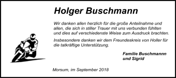 Traueranzeige von Holger Buschmann von SYK