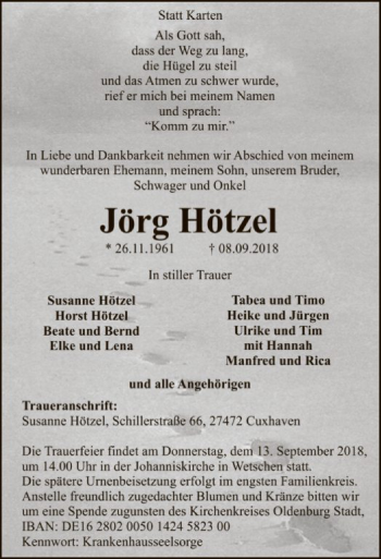 Traueranzeige von Jörg Hötzel von SYK