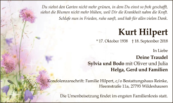 Traueranzeige von Kurt Hilpert von SYK