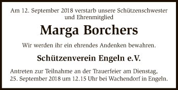 Traueranzeige von Marga Borchers von SYK