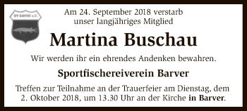 Traueranzeige von Martina Buschau von SYK