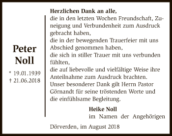 Traueranzeige von Peter Noll von SYK