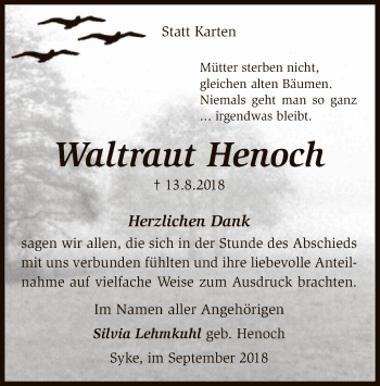 Traueranzeige von Waltraut Henoch von SYK