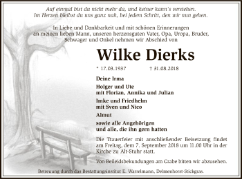 Traueranzeige von Wilke Dierks von SYK