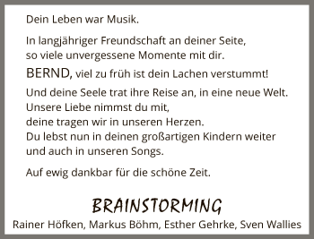 Traueranzeige von Bernd Höfken von SYK