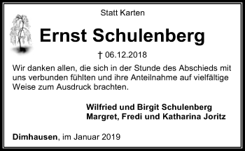 Traueranzeige von Ernst Schulenberg von SYK