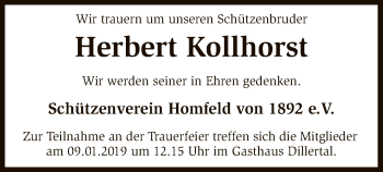 Traueranzeige von Herbert Kollhorst von SYK