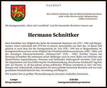 Traueranzeige von Hermann Schnittker von SYK