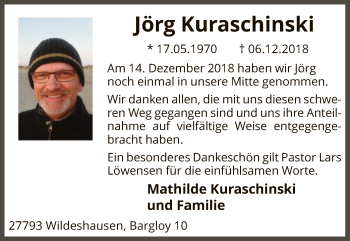 Traueranzeige von Jörg Kuraschinski von SYK