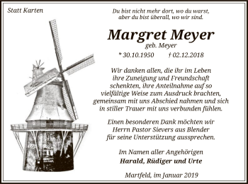 Traueranzeige von Margret Meyer von SYK