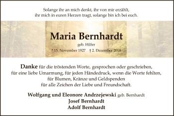 Traueranzeige von Maria Bernhardt von SYK