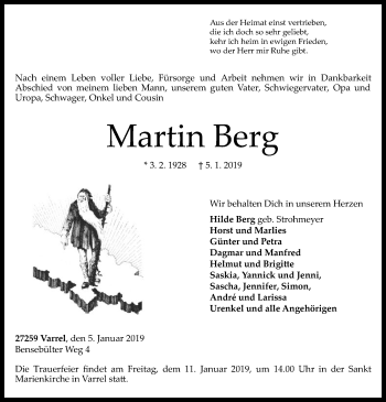 Traueranzeige von Martin Berg von SYK