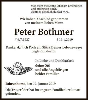 Traueranzeige von Peter Bothmer von SYK