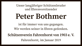 Traueranzeige von Peter Bothmer von SYK