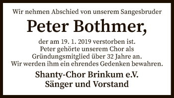 Traueranzeige von Peter Bothmer von SYK