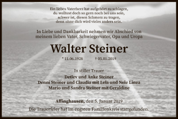 Traueranzeige von Walter Steiner von SYK