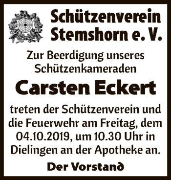 Traueranzeige von Carsten Eckert von SYK