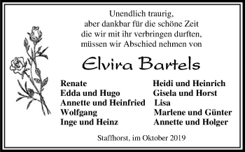 Traueranzeige von Elvira Bartels von SYK