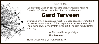 Traueranzeige von Gerd Terveen von SYK