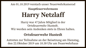 Traueranzeige von Harry Netzlaff von SYK