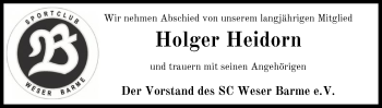 Traueranzeige von Holger Heidorn von SYK