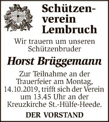 Traueranzeige von Horst Brüggemann von SYK