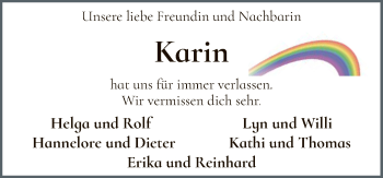 Traueranzeige von Karin Richter von SYK