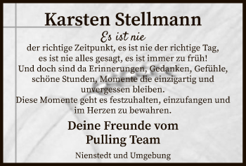 Traueranzeige von Karsten Stellmann von SYK