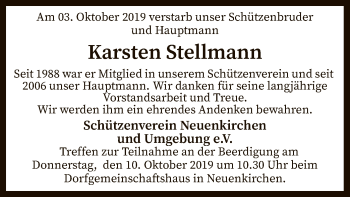 Traueranzeige von Karsten Stellmann von SYK