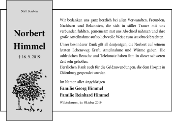 Traueranzeige von Norbert Himmel von SYK
